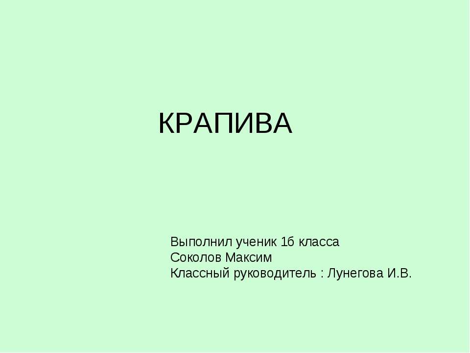 Крапива 1 класс - Скачать презентации бесплатно | Читать или скачать учебники для школы онлайн бесплатно ☑ Школьные учебники school-textbook.com