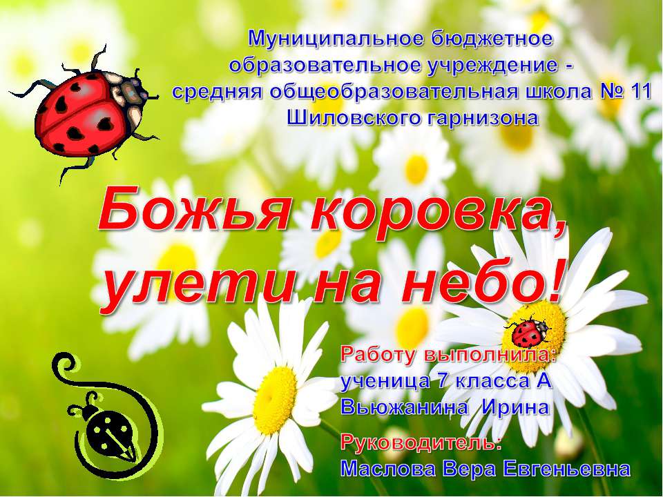 Божья коровка, улети на небо!  - Скачать презентации бесплатно | Читать или скачать учебники для школы онлайн бесплатно ☑ Школьные учебники school-textbook.com