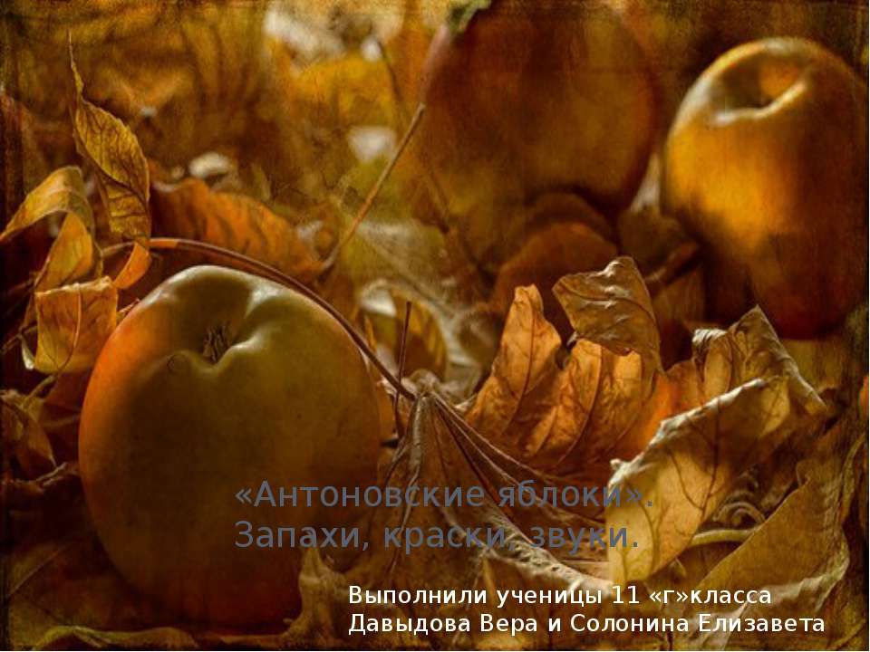 «Антоновские яблоки». Запахи, краски, звуки - Скачать презентации бесплатно | Читать или скачать учебники для школы онлайн бесплатно ☑ Школьные учебники school-textbook.com