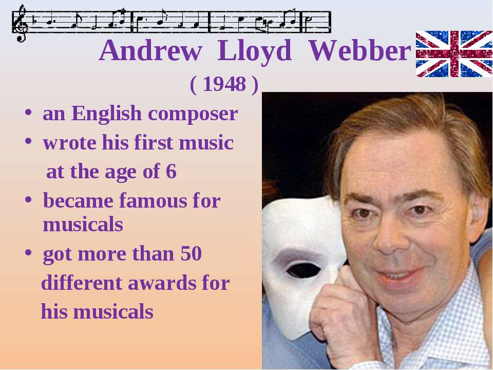 Andrew Lloyd Webber - Скачать презентации бесплатно | Читать или скачать учебники для школы онлайн бесплатно ☑ Школьные учебники school-textbook.com