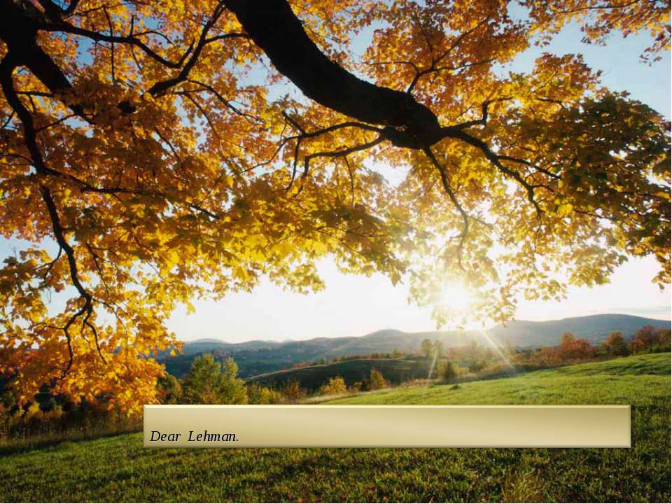 Dear Lehman - Скачать презентации бесплатно | Читать или скачать учебники для школы онлайн бесплатно ☑ Школьные учебники school-textbook.com