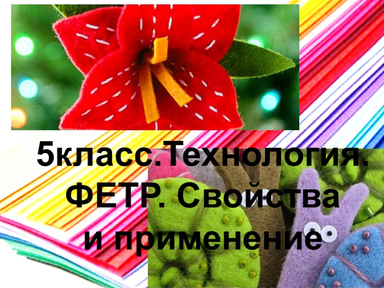 Презентация к уроку технологии "Свойства и применение фетра"  - Скачать презентации бесплатно | Читать или скачать учебники для школы онлайн бесплатно ☑ Школьные учебники school-textbook.com