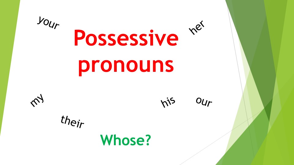 Презентация по английскому языку на тему: "Притяжательные местоимения" (2-3 класс)  - Скачать презентации бесплатно | Читать или скачать учебники для школы онлайн бесплатно ☑ Школьные учебники school-textbook.com