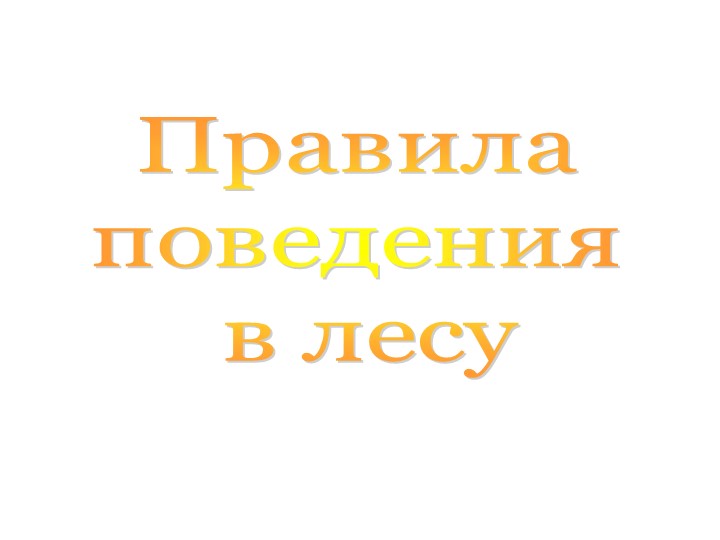 Презентация "Правила поведения в лесу" - Скачать презентации бесплатно | Читать или скачать учебники для школы онлайн бесплатно ☑ Школьные учебники school-textbook.com