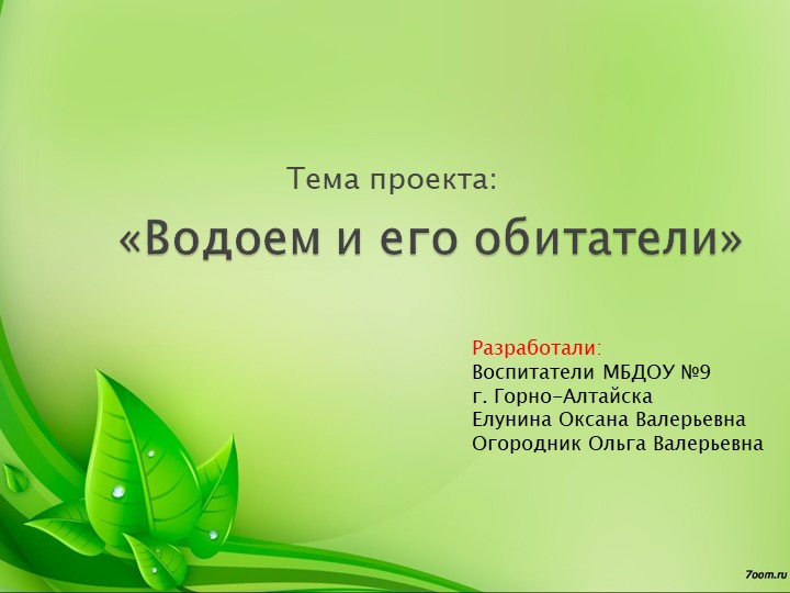 Презентация к проекту Водоем - Скачать презентации бесплатно | Читать или скачать учебники для школы онлайн бесплатно ☑ Школьные учебники school-textbook.com