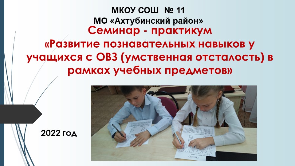 Семинар - практикум: «Развитие познавательных навыков у учащихся с ОВЗ (умственная отсталость) в рамках учебных предметов». - Скачать презентации бесплатно | Читать или скачать учебники для школы онлайн бесплатно ☑ Школьные учебники school-textbook.com