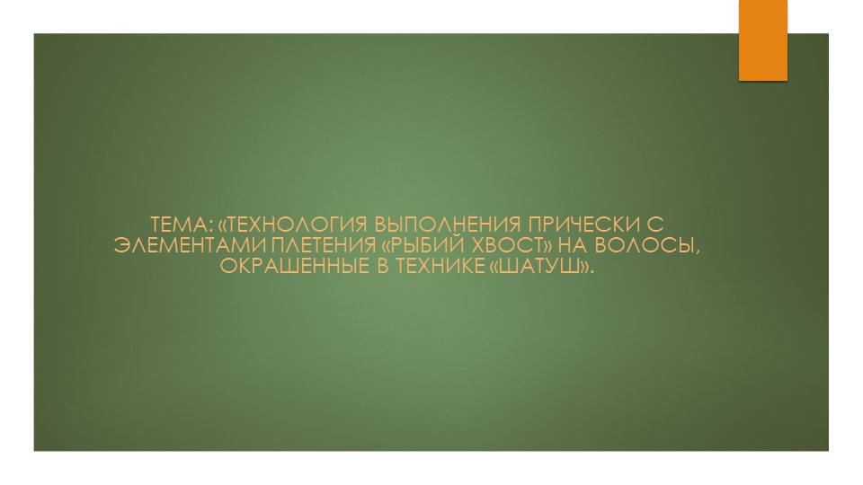 Тема: «Технология выполнения прически с элементами плетения «Рыбий хвост» на волосы, окрашенные в технике «Шатуш».  - Скачать презентации бесплатно | Читать или скачать учебники для школы онлайн бесплатно ☑ Школьные учебники school-textbook.com