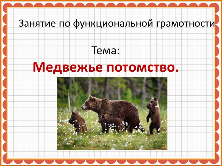 Презентация по функциональной грамотности на тему "Медвежье потомство" - Скачать презентации бесплатно | Читать или скачать учебники для школы онлайн бесплатно ☑ Школьные учебники school-textbook.com