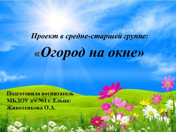 Презентация "Огород на окне" проектная деятельность в средней группе  - Скачать презентации бесплатно | Читать или скачать учебники для школы онлайн бесплатно ☑ Школьные учебники school-textbook.com