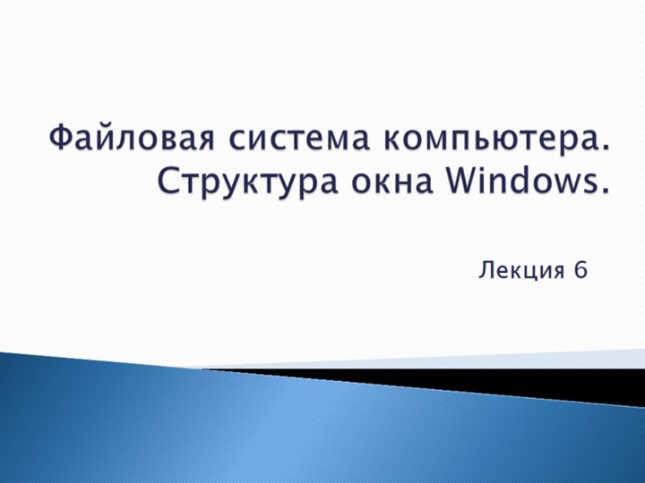 Лекция по информатике "Файловая система компьютера" - Скачать презентации бесплатно | Читать или скачать учебники для школы онлайн бесплатно ☑ Школьные учебники school-textbook.com