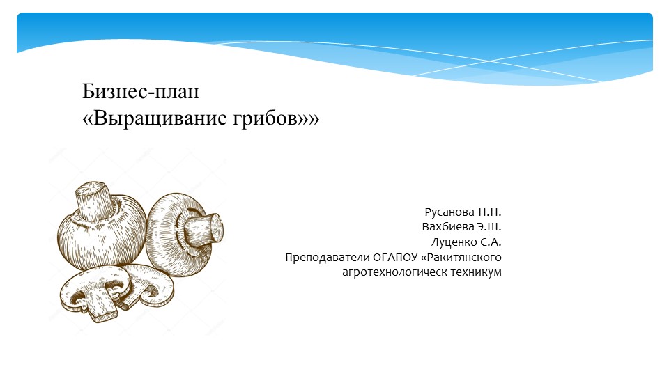 Презентация Проект "Производство шампиньонов" - Скачать презентации бесплатно | Читать или скачать учебники для школы онлайн бесплатно ☑ Школьные учебники school-textbook.com