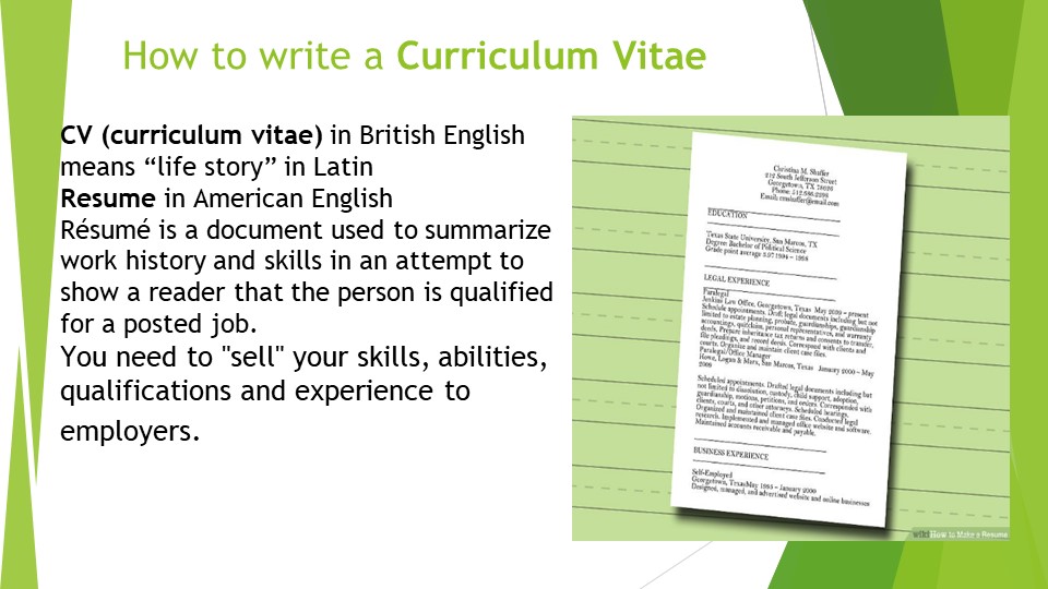 10 класс How to write a Curriculum Vitae  - Скачать презентации бесплатно | Читать или скачать учебники для школы онлайн бесплатно ☑ Школьные учебники school-textbook.com