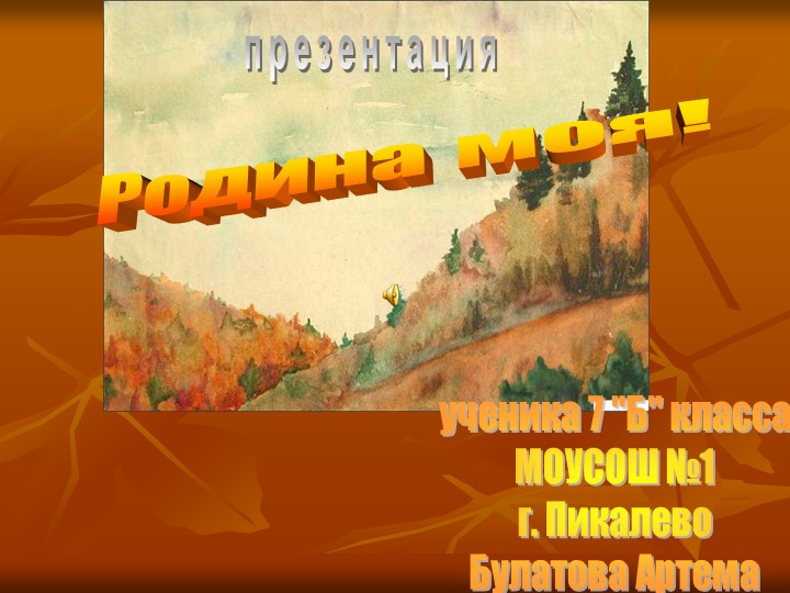 Презентация учащегося 7 класса "Мой родной край - Пикалево" - Скачать презентации бесплатно | Читать или скачать учебники для школы онлайн бесплатно ☑ Школьные учебники school-textbook.com
