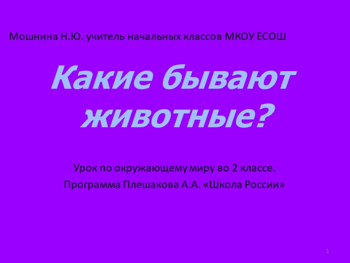 Презентация к уроку окружающего мира "Какие бывают животные?" 2 класс  - Скачать презентации бесплатно | Читать или скачать учебники для школы онлайн бесплатно ☑ Школьные учебники school-textbook.com