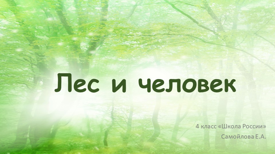 Презентация по окружающему миру по теме "Лес и человек" (4 класс) - Скачать презентации бесплатно | Читать или скачать учебники для школы онлайн бесплатно ☑ Школьные учебники school-textbook.com