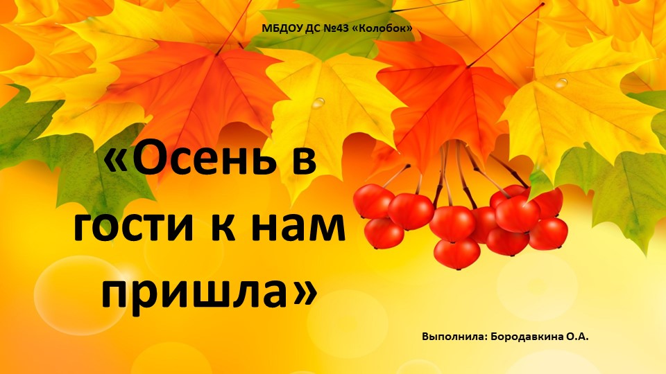 Презентация по познавательно-речевому развитию на тему "Осень в гости к нам пришла" - Скачать презентации бесплатно | Читать или скачать учебники для школы онлайн бесплатно ☑ Школьные учебники school-textbook.com