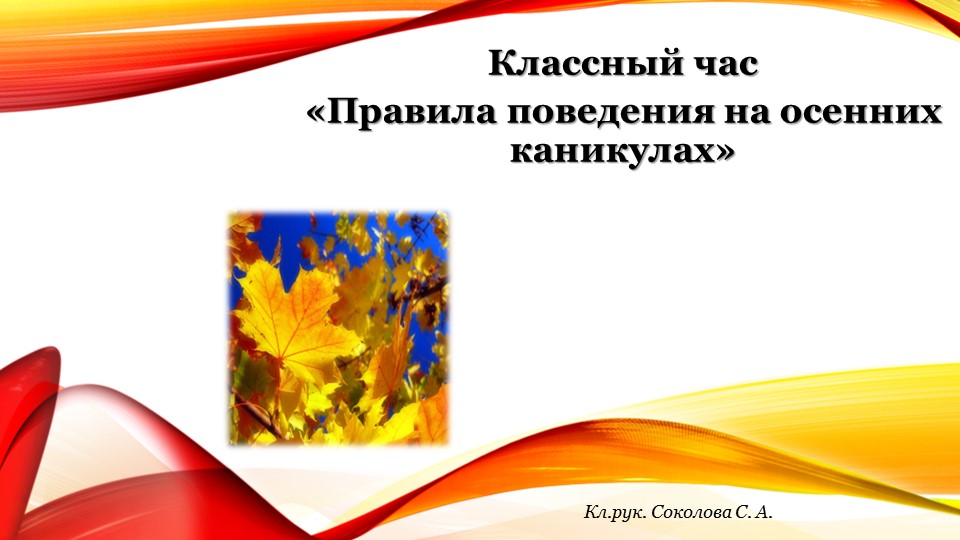 Презентация для классного часа "Правила поведения на осенних каникулах" (начальные классы) - Скачать презентации бесплатно | Читать или скачать учебники для школы онлайн бесплатно ☑ Школьные учебники school-textbook.com
