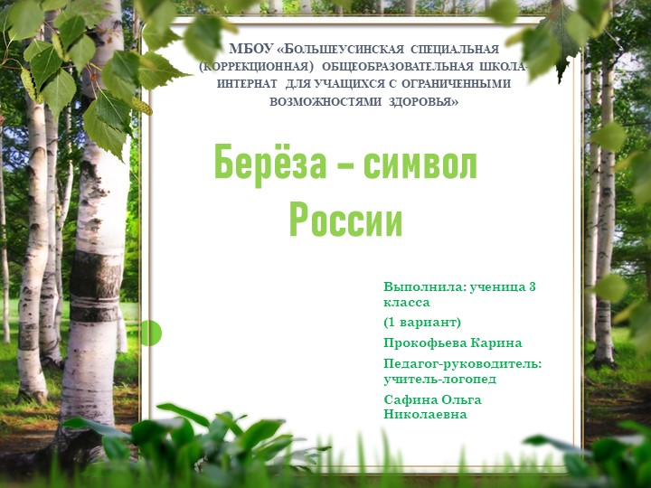 Исследовательский проект "Берёза - символ России" - Скачать презентации бесплатно | Читать или скачать учебники для школы онлайн бесплатно ☑ Школьные учебники school-textbook.com