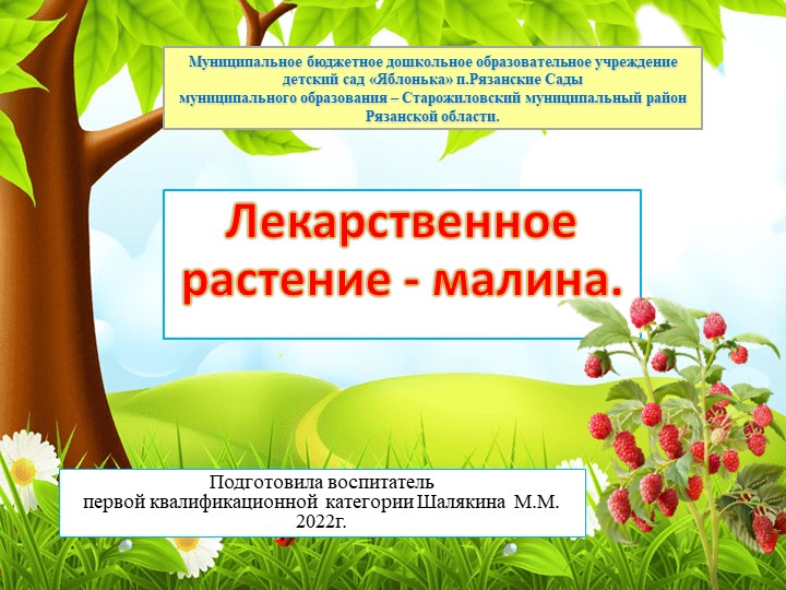 Презентация по познавательному развитию для детей дошкольного возраста "Малина" - Скачать презентации бесплатно | Читать или скачать учебники для школы онлайн бесплатно ☑ Школьные учебники school-textbook.com