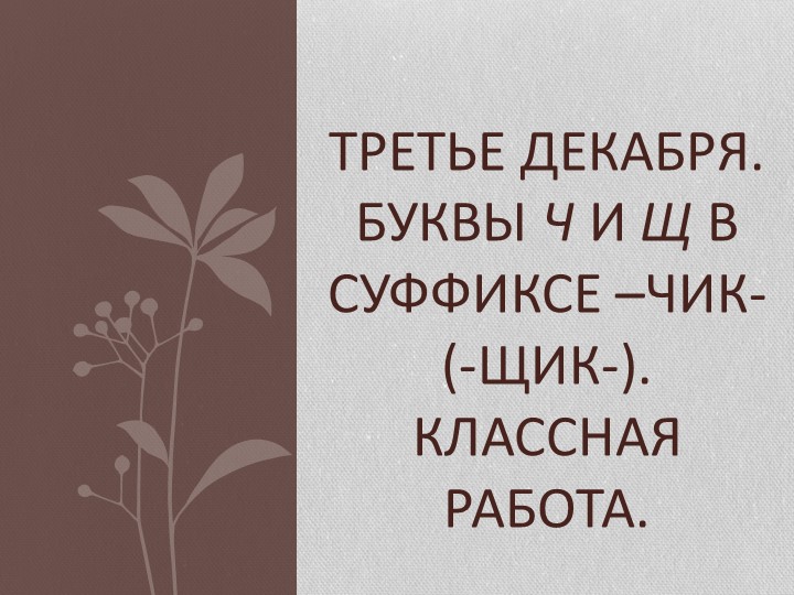 Презентация по русскому языку на тему "Буквы ч и щ в суффиксе –чик- (-щик-)". - Скачать презентации бесплатно | Читать или скачать учебники для школы онлайн бесплатно ☑ Школьные учебники school-textbook.com