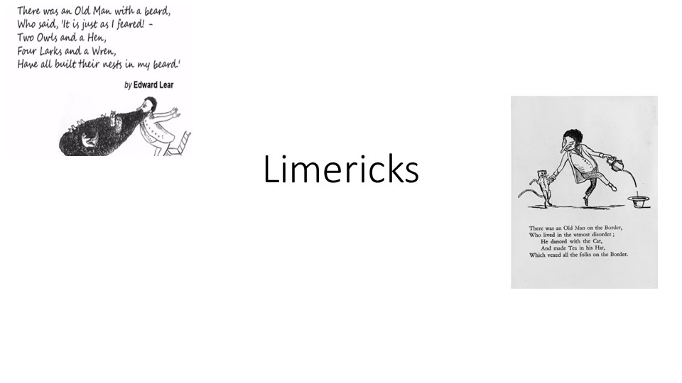 Презентация к открытому уроку по теме "Лимерики" - Скачать презентации бесплатно | Читать или скачать учебники для школы онлайн бесплатно ☑ Школьные учебники school-textbook.com