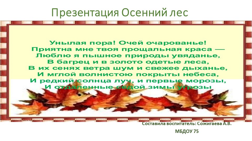Презентация окружающий мир "Осенний лес" - Скачать презентации бесплатно | Читать или скачать учебники для школы онлайн бесплатно ☑ Школьные учебники school-textbook.com