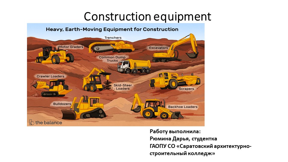 Презентация по английскому языку на тему "Строительные машины" 11 класс - Скачать презентации бесплатно | Читать или скачать учебники для школы онлайн бесплатно ☑ Школьные учебники school-textbook.com