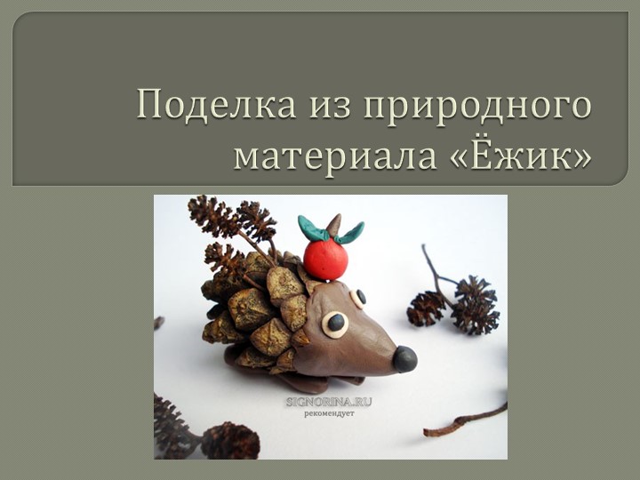 Презентация по технологии на тему "Поделка из природного материала.Ежик" - Скачать презентации бесплатно | Читать или скачать учебники для школы онлайн бесплатно ☑ Школьные учебники school-textbook.com