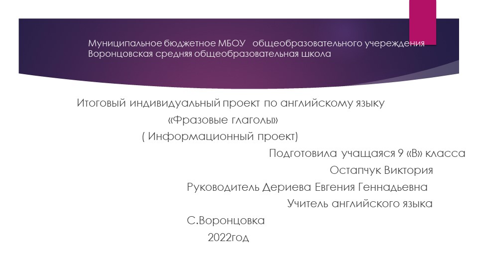 Презентация к ИИП по английскому языку "Фразовые глаголы" - Скачать презентации бесплатно | Читать или скачать учебники для школы онлайн бесплатно ☑ Школьные учебники school-textbook.com