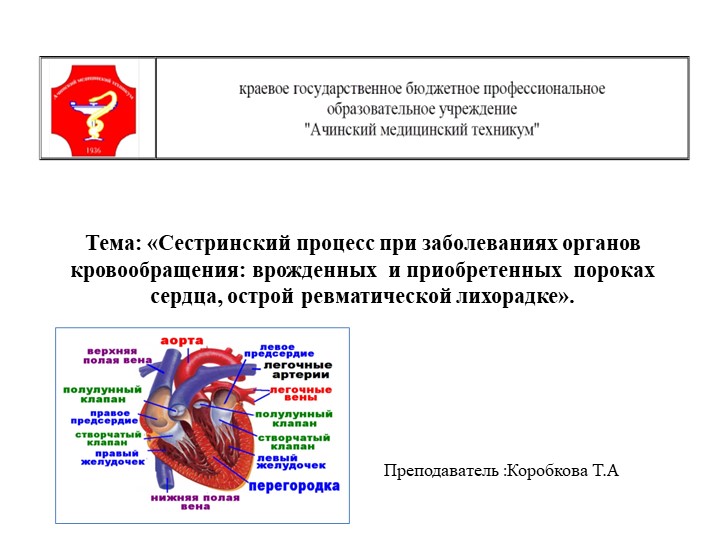 Тема "2.10 Сестринский процесс при заболеваниях органов кровообращения ВПС,ППС,ОРЛ" - Скачать презентации бесплатно | Читать или скачать учебники для школы онлайн бесплатно ☑ Школьные учебники school-textbook.com