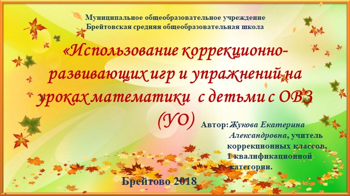 Презентация "Использование коррекционно-развивающих игр и упражнений на уроках математики с детьми с ОВЗ (УО)" - Скачать презентации бесплатно | Читать или скачать учебники для школы онлайн бесплатно ☑ Школьные учебники school-textbook.com