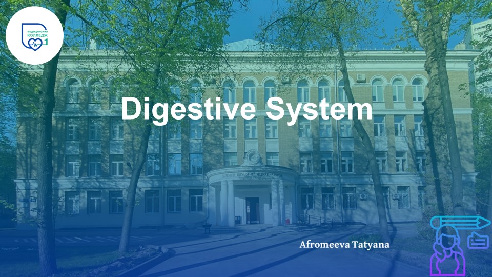 Презентация по английскому языку "Digestive System" - Скачать презентации бесплатно | Читать или скачать учебники для школы онлайн бесплатно ☑ Школьные учебники school-textbook.com