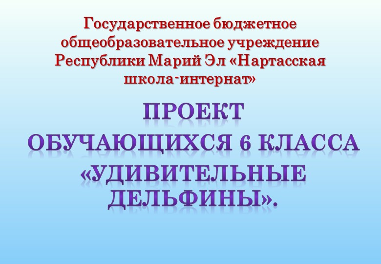 Презентация проекта "Удивительные дельфины" - Скачать презентации бесплатно | Читать или скачать учебники для школы онлайн бесплатно ☑ Школьные учебники school-textbook.com