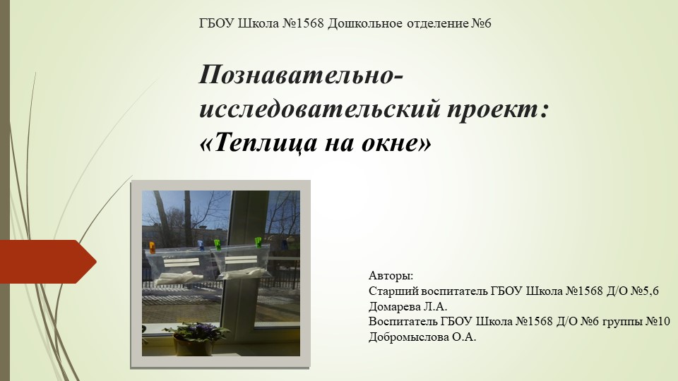 Познавательно-исследовательский проект "Теплица на окне" - Скачать презентации бесплатно | Читать или скачать учебники для школы онлайн бесплатно ☑ Школьные учебники school-textbook.com