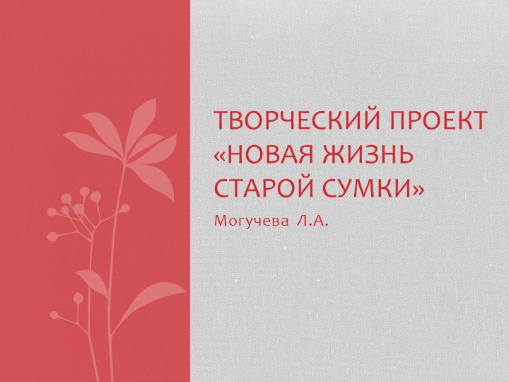 Презентация "Вторая жизнь сумки" - Скачать презентации бесплатно | Читать или скачать учебники для школы онлайн бесплатно ☑ Школьные учебники school-textbook.com